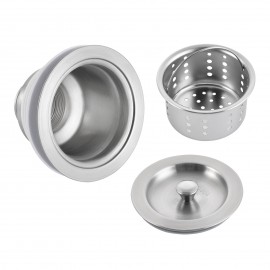 KES Kitchen Sink Drain Strainer 3-1/2-Inch Sink Drain Assembly Stopper with Deep Basket Cover Lid SUS304 Stainless Steel Rust Proof, S3001